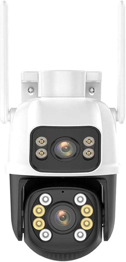 Beveiligingscamera - IP Camera - Huis Bewaken - Dubbele Lens Dubbel Scherm - 8MP 4K - Wit