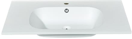Vente-unique Inbouwwastafel in hars met steenlook - Wit - L80 x B46 cm - OKIWA