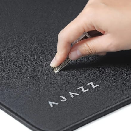 AJAZZ Black Terrain Contour muismat, extra grote bureaumat, met gestikte randen en antislip rubberen basis