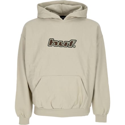 Mannen Hoodie Logo Applique Hooded Fleece Putty