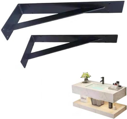 Plankdragers Set - Wandsteunen Beugels - Zware Opslag Creëren - Stevige Driehoek Structuur - 40cm - Zwart