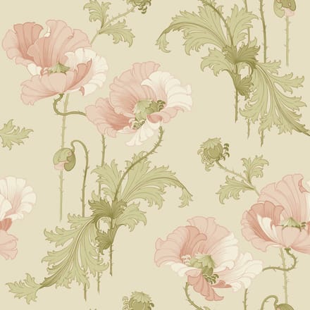 Boråstapeter Vliesbehang 8093 - Anno II - Botanisch Roze - 53cm x 10.05m