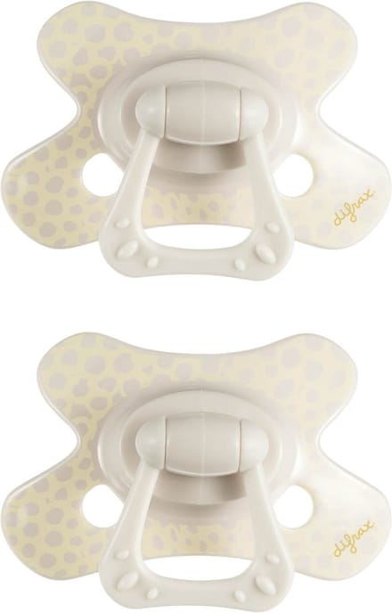 Difrax Fopspeen Natural - 12 tot 18 Maanden - Cremewit - 2 Stuks