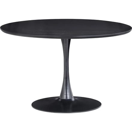 WOOOD Sammy Ronde Eettafel - MDF/staal - Zwart - 75x120x120