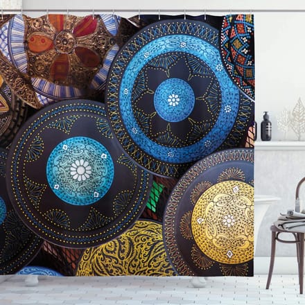ABAKUHAUS Douchegordijn sc_12317_175x180_de – Multicolor, 175×180 cm