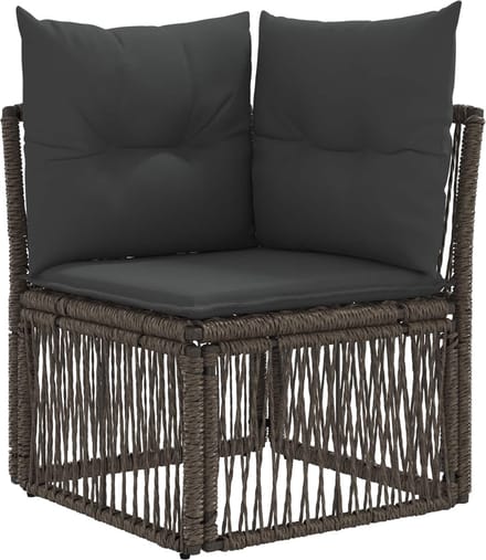 vidaXL - Hoeksofa - eenheid - Grijs - poly - rattan