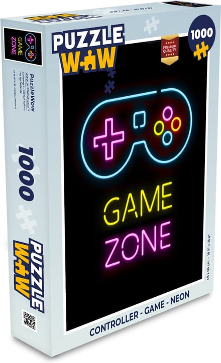 Puzzel Controller - Game - Neon - Zwart - Quotes - Game zone - Legpuzzel - Puzzel 1000 stukjes volwassenen