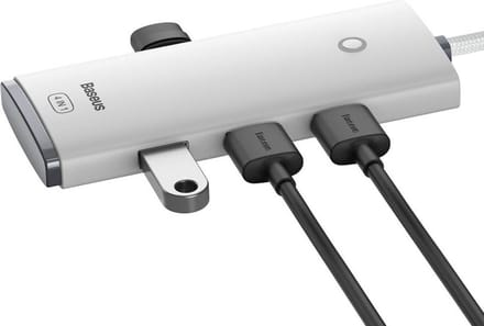 Baseus Hub 4in1 Lite Series USB-C to 4x USB 3.0 + USB-C 2m (White) USB hub - 4 - USB 3.0 - Wit