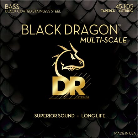 DR DBSMB-45 Black Dragon Multiscale Bass Guitar Strings 45-105 - Snarenset voor 4-string basgitaar