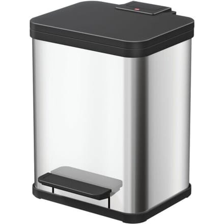 Hailo Öko duo plus M 6222000 Afvalbak 18 l RVS (l x b x h) 320 x 320 x 430 mm RVS Met voetpedaal 1 stuk(s)