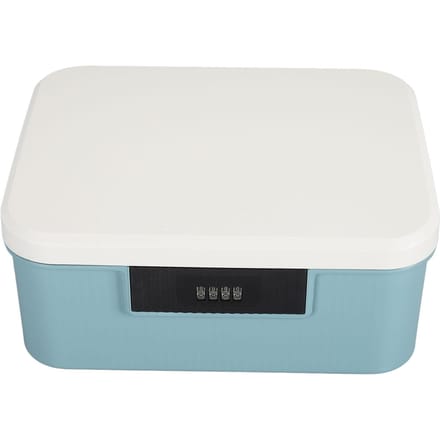 9L Capaciteit Afsluitbare Opbergkoffer voor Bestanden Document Organizer Dubbele Laag Wachtwoordopslag Afsluitbare Doos Sky Lake Blue white