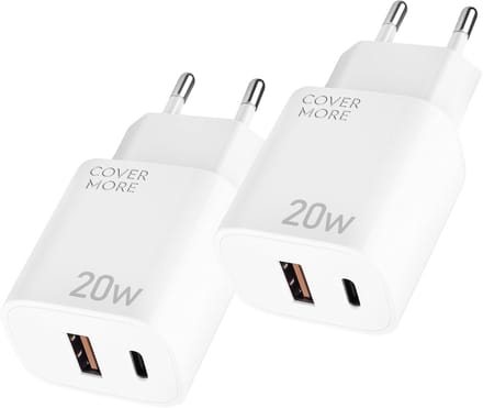 20w usb C adapter - Snellader - Oplader - Quick charge - Met usb en usb C - 2 poorten - Universeel - Compact - Wit