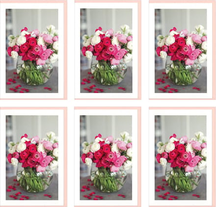 MGPcards - 6x dubbele wenskaart met envelop - Blanco - Bloemen - 11,5 x 17 cm