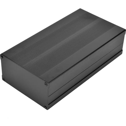 Aluminiumlegering Projectbehuizing DIY Zwart Zand Kleur Behuizing Elektronische Beschermhoes 55 x 106 x 200mm