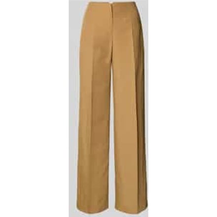 Flared stoffen broek met persplooien