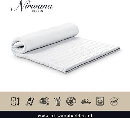 Topdekmatras - Topper 190x190 - NASA-VISCO/Gel Traagschuim 6 cm dik