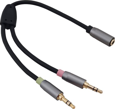 Adapterkabel, Klinke 3,5mm Buchse/2x Klinke 3,5mm Stecker,PREMIUM, schwarz