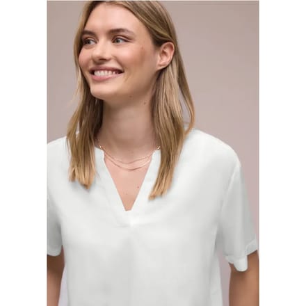 Blouse met korte mouwen en omslag