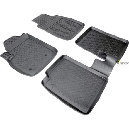 NORM Matten | TPE Rubber Vloermatten Alle Seizoenen Voor Fiat Panda 2 2003-2012 zwart