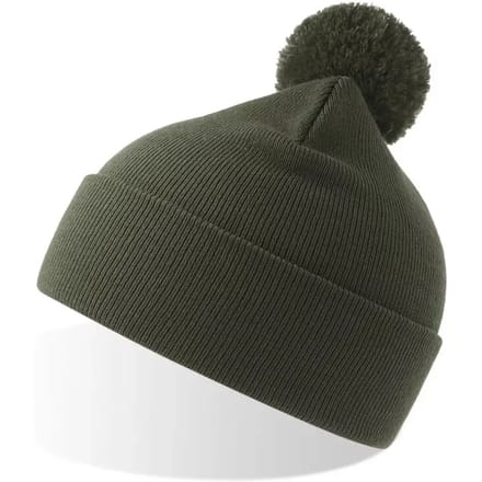 Atlantis Headwear - Wind-S Beanie with Pompom - Olive - One Size