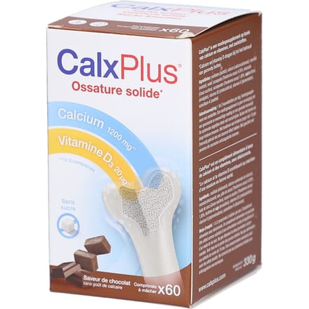 CalxPlus Chocolade | Calcium Botten – Vitamine D en K 60 Tabletten