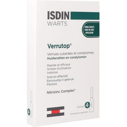 Isdin Verrutop Warts Oplossing / Behandeling Wratten 4 X 0,1ml Flesjes