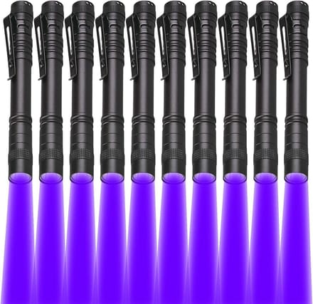 Mini UV Zaklamp - Blacklight Pen - Vlekken Opspeuren - Waterdicht Ontwerp - 10 Stuks - UV