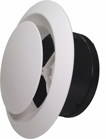 Rond ventilatierooster 75mm met insectenbescherming en weerbestendig ontwerp