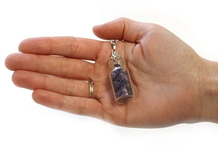 Flesvormige edelstenen ketting - Amethist