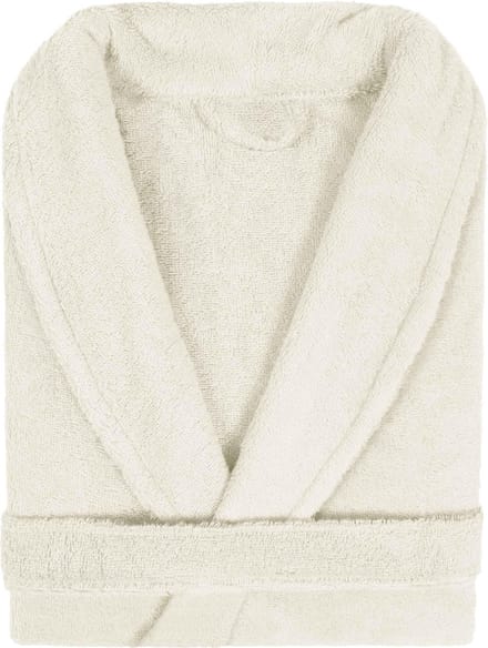 Badjas Badstof Uni Pure Royal met Shawlkraag Ecru col 1670 Maat M