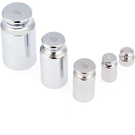 Gewicht 1g 2g 5g 10g 20g Precisie Chroom Plating Kalibratie Gram Schaal Set zilver