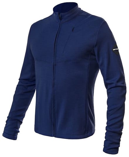 Sensor - Outdoor - Merino Wol - Baselayer - Lange Mouw - Full Zip - Heren - Donkerblauw - Large
