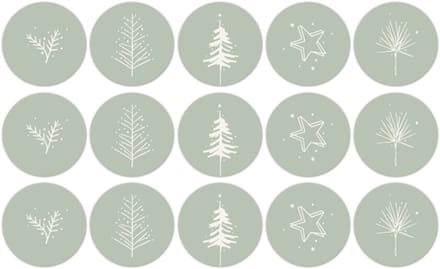 10x Stickers Kerst Wit Sali