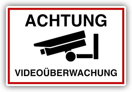 Bewakingsbord - Camerabewaking - Veiligheid - Weerbestendig UV - 20 x 30 cm - Wit