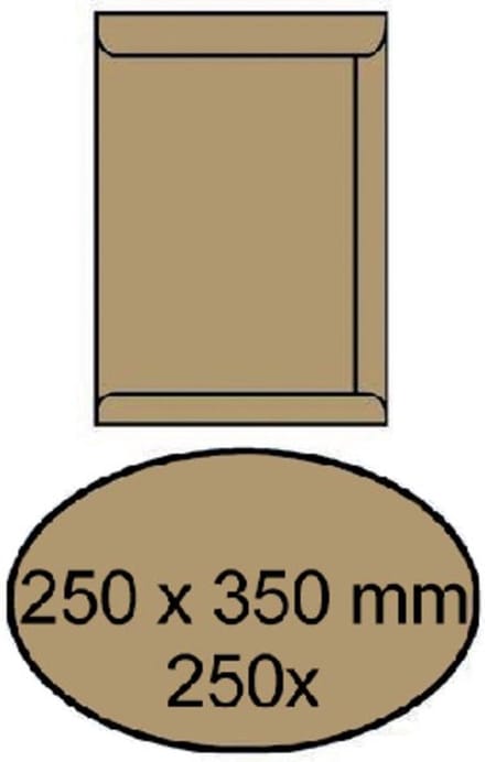 Envelop akte 250x350mm zelfklevend 90gr bruin 250stuks