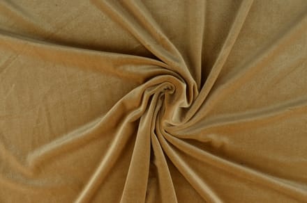 35 meter stretch fluweel - Beige - 93% polyester - 7% elastaan