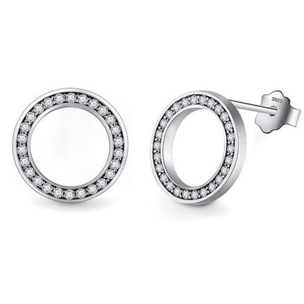 Cilla Silver dames oorknoppen 925 Zilver Open Circle Zilver
