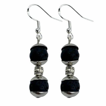 Oorbellen-Azra-Zilver-Lavasteen -Charme Bijoux