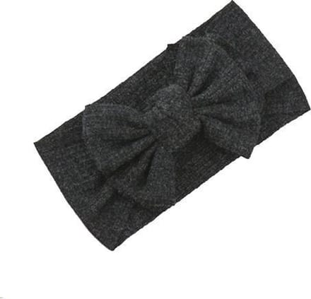 Kinder Haarband Antraciet Strik / Bow | Microfiber | 0-6 jaar | Fashion Favorite
