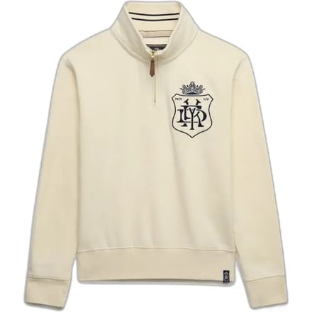 Superdry Gothic Varsity Half Zip Sweater Relaxed Pasvorm Crème Grootte: XL