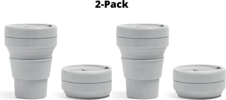 STOJO - Opvouwbare Beker - To Go - 355ml - Herbruikbaar - Reusable Cup - Set van 2 Stuks - Grijs "Cashmere" - 2-Pack