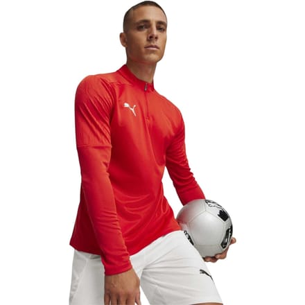 Puma Heren Team Final trainingsfleece met kwartritssluiting (Rood)