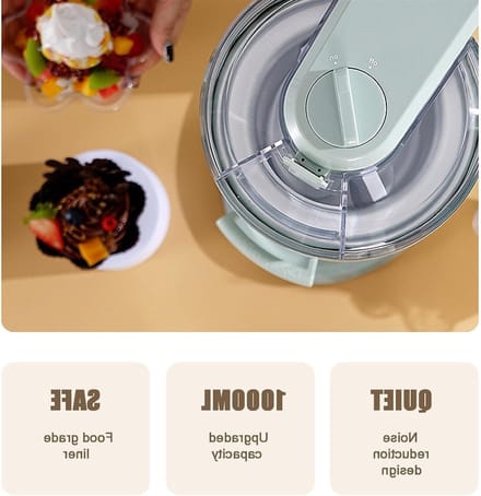 IJsmachine - Dessertmaker - Thuis Desserts Maken - Automatische Bediening - 1000 ml - Wit