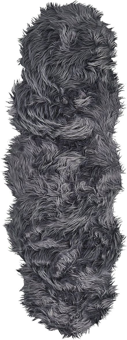 MAMUNGARI - Schapenvel - Donkergrijs - 60 x 180 cm - Acryl