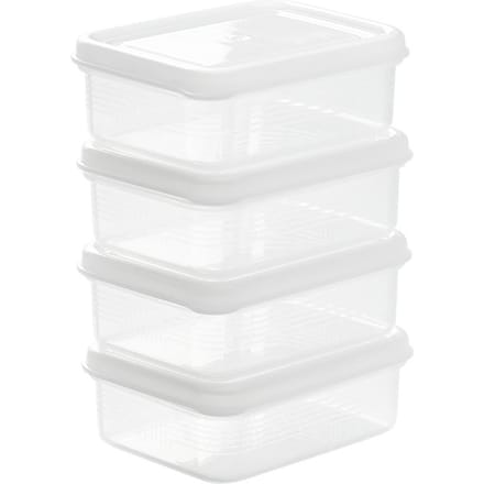 4 stuks Diepvleesdoos Goede Afsluiting Voedselkwaliteit Koelkast Opbergcontainer Voedselconservatie white