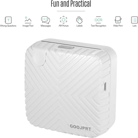 GOOJPRT P6 Pocket Mini Printer Draagbare BT Draadloze Thermische Thermische Labelprinter wit