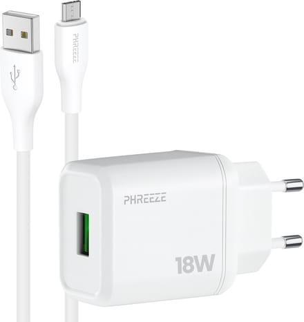Phreeze usb adapter 5 V 3 A - Usb A naar micro usb kabel 1 meter - Oplader voor draadloze toetsenbord muis e reader headset en controller