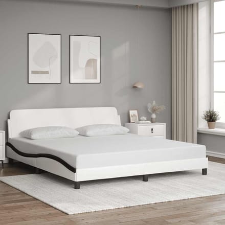 vidaXL - Bedframe - "Dover" - kunstleer - wit - en - zwart - 180x200 - cm