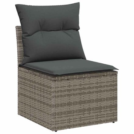 vidaXL Tuin Eettafel Set met kussen 8 pcs Grijs en Bruin
