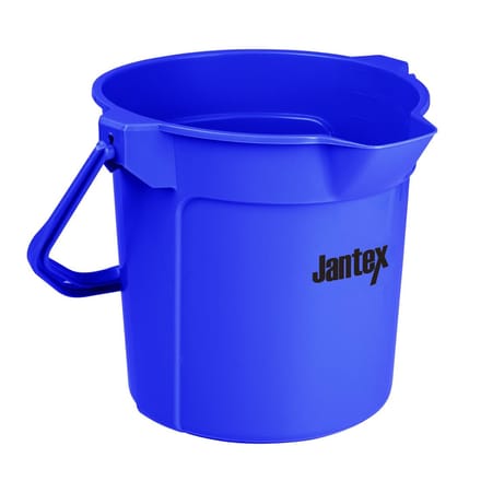 Jantex blauwe maatemmer met schenktuit 10L